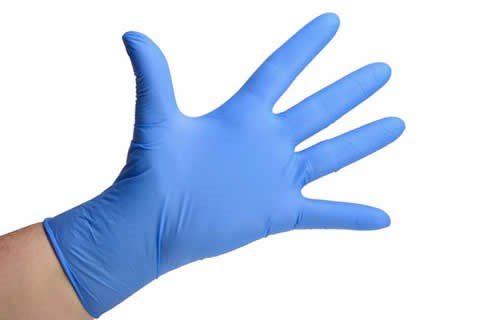 BOX OF 100 LARGE BLUE NITRILE GLOVES