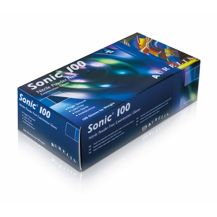 Aurelia Sonic 100 Blue Nitrile PF XL Gloves Box Of 100