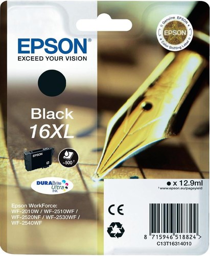Epson WF2110 16XL SinglePack Black Ink Cartridge C13T1631401