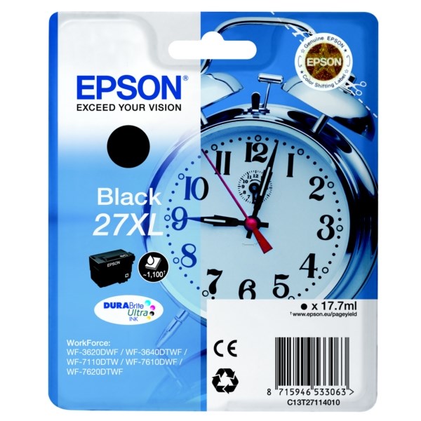 Epson WF3620 Ink Cartridge Black 27XL T27114012