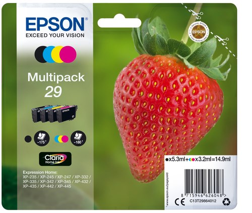 Epson XP235/335 Ink CMYK Pack Of 4 C13T29864012