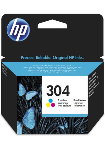 HP 304 Original Ink Cartridge Tricolour Pack of 1 N9K05AEBGX