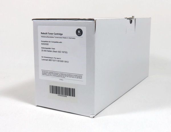 Lexmark MS710 711 810 811 812 Toner Black Remanufactured 25K 52D2H00