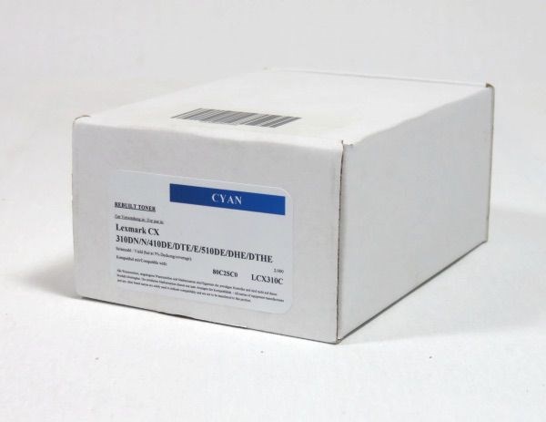 Lexmark CX310/410/510 Toner Cyan Remanufactured 802SCRM 2.5K