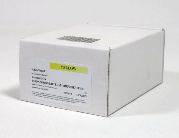Lexmark CX310/410/510 Toner Yellow Remanufactured 802SYRM 2.5K