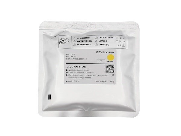 Konica Minolta C250i C300i Yellow Developer Bag Only For AAV718H AAV708D