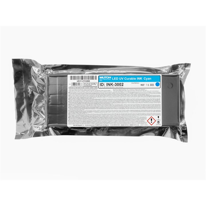 Mutoh 220 ml Flex LED UV Ink Cassette Cyan