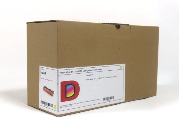 Ricoh SPC231/232/242/310/311/312 Toner Yellow Remanufactured 406482RM