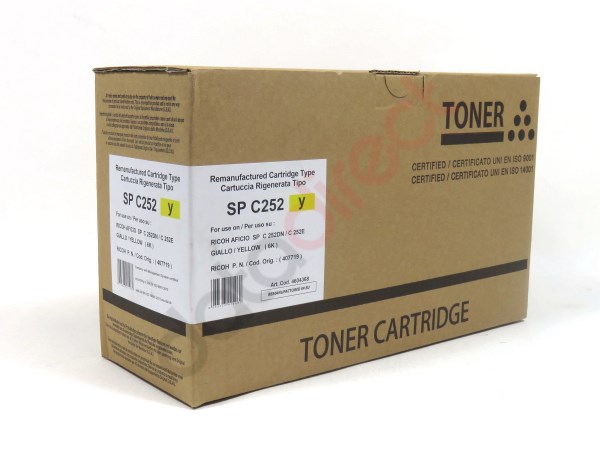Ricoh SPC 252DN SF Toner Yellow Remanufactured 6K 407719