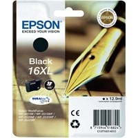 Epson WF2110 16XL SinglePack Black Ink Cartridge C13T1631401